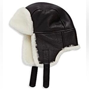 Surell Shearling Trooper Hat. New, never used. Material: Real Leather.